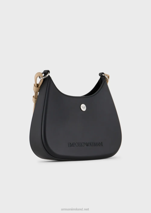 Women 086V650 Recycled Pvc Gummy Bag Shoulder Bag Armani Black