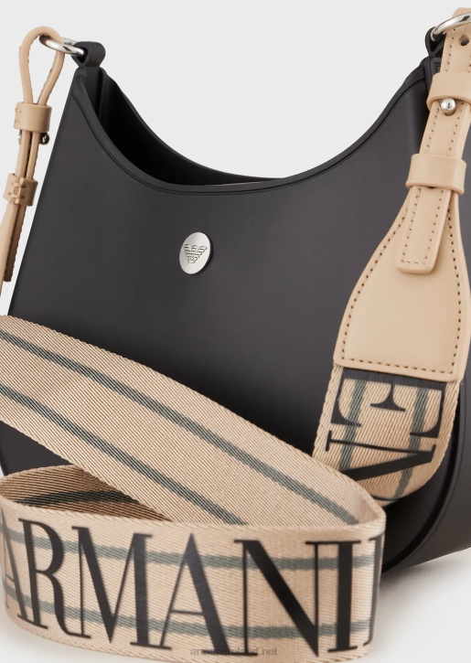 Women 086V650 Recycled Pvc Gummy Bag Shoulder Bag Armani Black