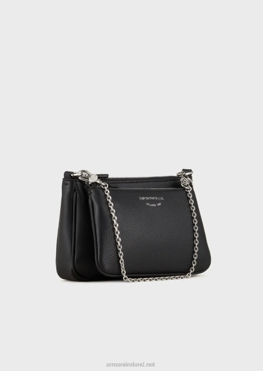 Women 086V651 Deer-Print Double Mini Bag With Shoulder Strap Armani Black