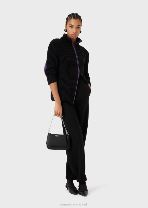 Women 086V651 Deer-Print Double Mini Bag With Shoulder Strap Armani Black