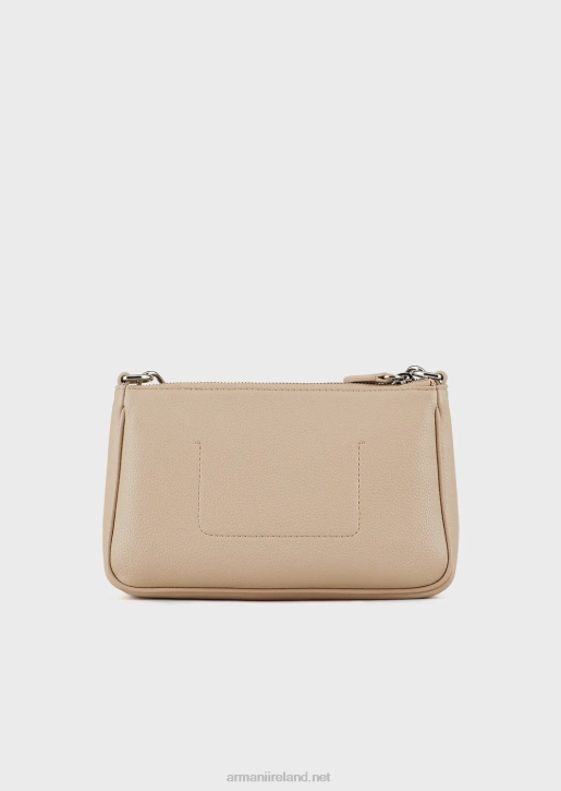 Women 086V652 Deer-Print Double Mini Bag With Shoulder Strap Armani Beige