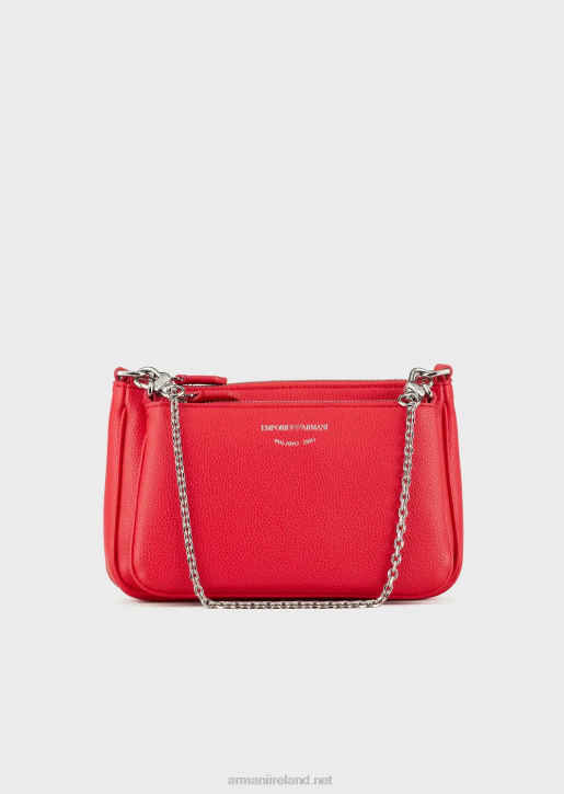 Women 086V653 Deer-Print Double Mini Bag With Shoulder Strap Armani Red