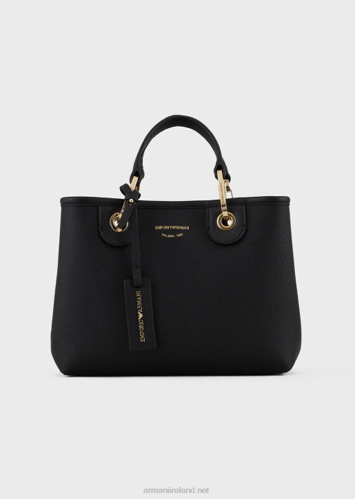 Women 086V654 Myea Bag Small Shopper Bag With Deer Print Armani Deep Black