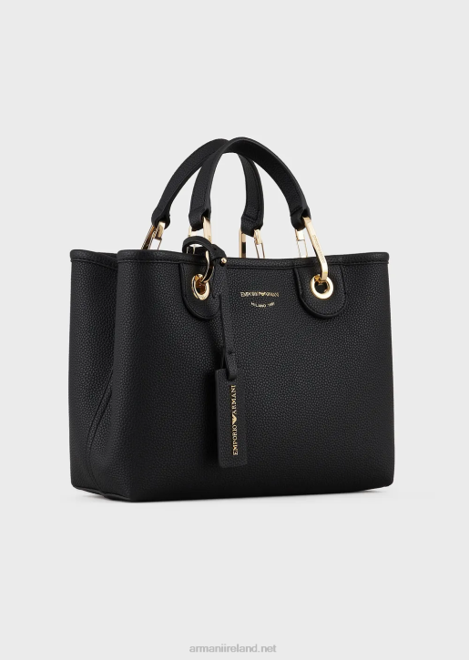Women 086V654 Myea Bag Small Shopper Bag With Deer Print Armani Deep Black