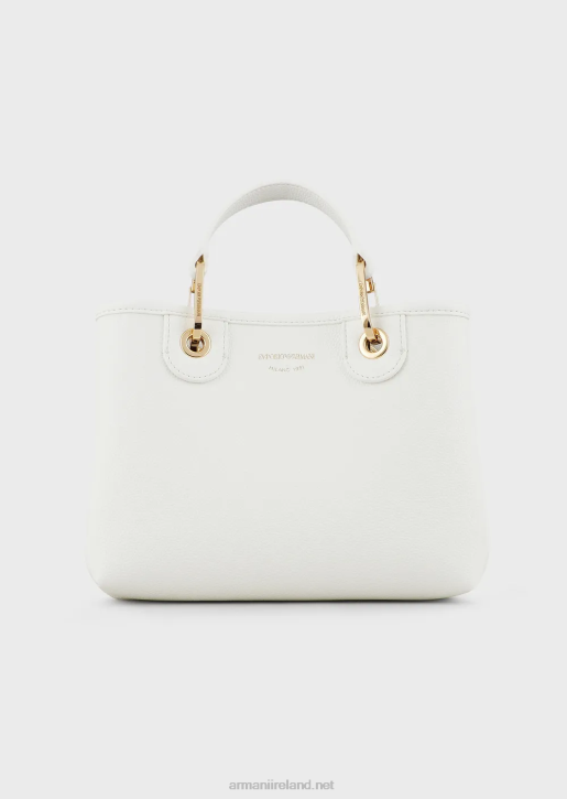 Women 086V656 Myea Bag Small Shopper Bag With Deer Print Armani White