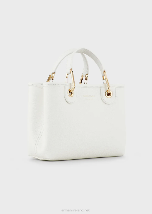 Women 086V656 Myea Bag Small Shopper Bag With Deer Print Armani White