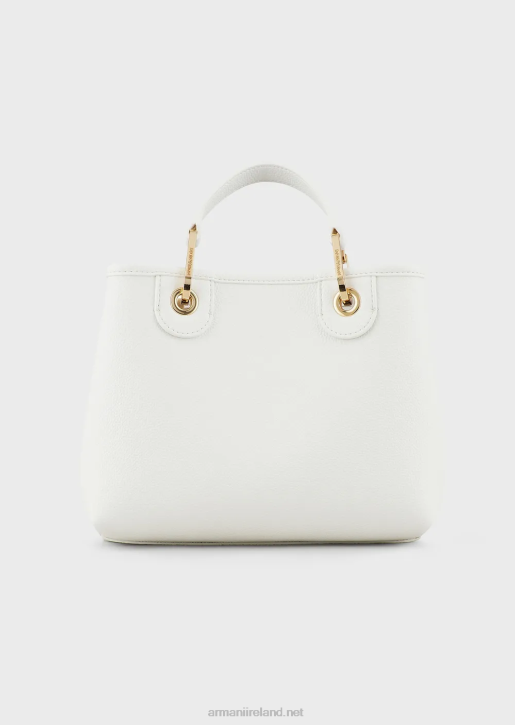 Women 086V656 Myea Bag Small Shopper Bag With Deer Print Armani White