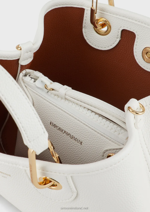 Women 086V656 Myea Bag Small Shopper Bag With Deer Print Armani White