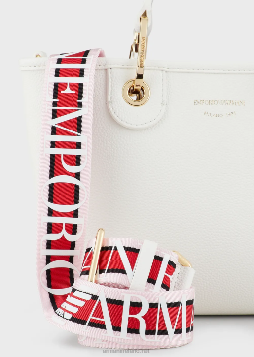 Women 086V656 Myea Bag Small Shopper Bag With Deer Print Armani White