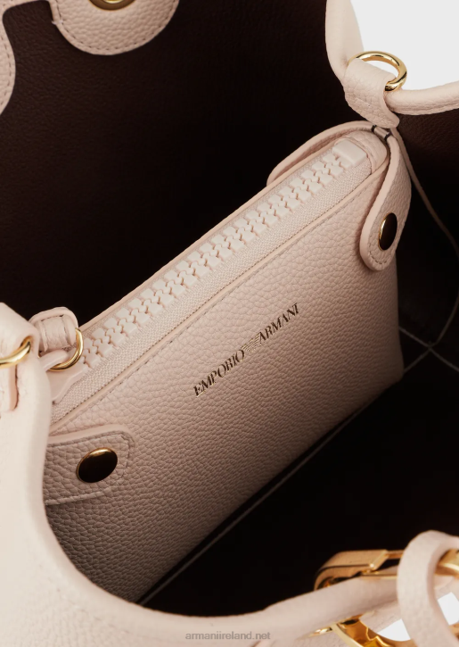 Women 086V657 Myea Bag Small Shopper Bag With Deer Print Armani Powder Pink