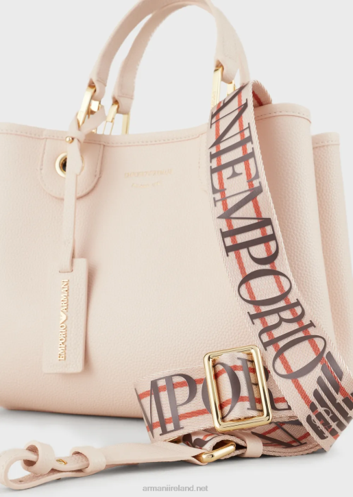 Women 086V657 Myea Bag Small Shopper Bag With Deer Print Armani Powder Pink