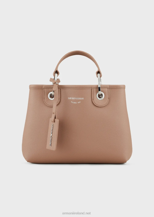 Women 086V664 Myea Bag Small Shopper Bag With Deer Print Armani Camel
