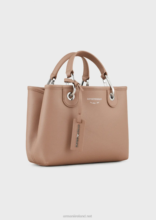 Women 086V664 Myea Bag Small Shopper Bag With Deer Print Armani Camel