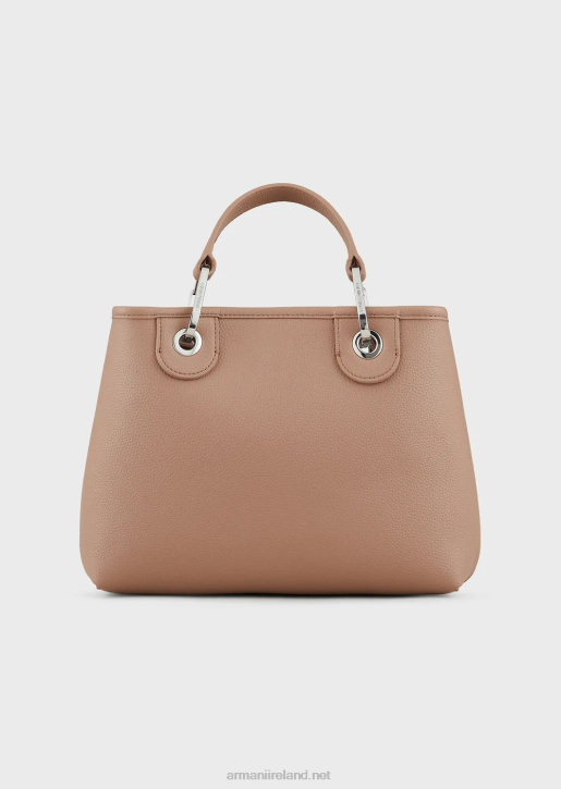 Women 086V664 Myea Bag Small Shopper Bag With Deer Print Armani Camel