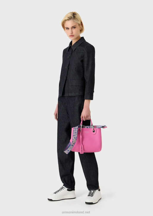 Women 086V665 Myea Bag Small Shopper Bag With Deer Print Armani Fuchsia