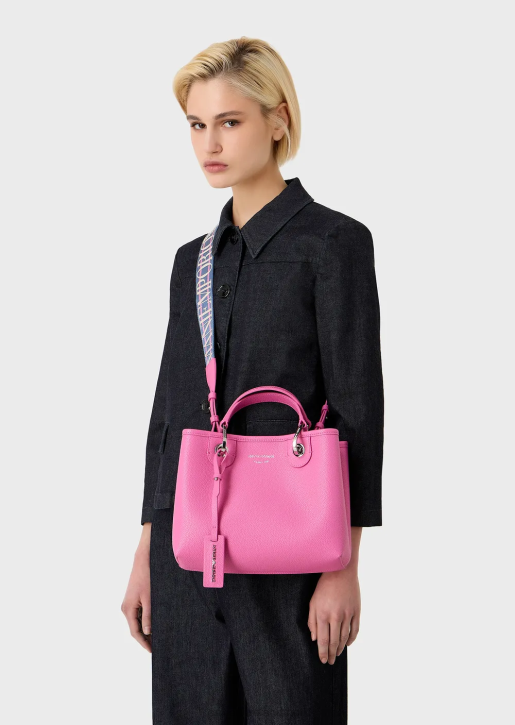 Women 086V665 Myea Bag Small Shopper Bag With Deer Print Armani Fuchsia