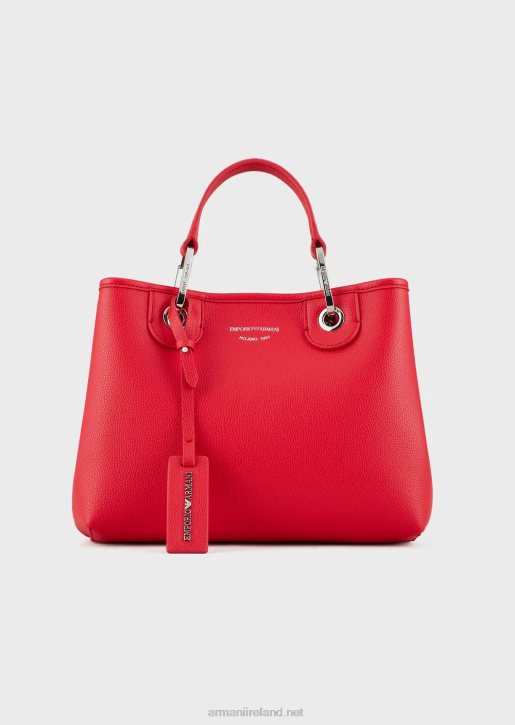 Women 086V667 Myea Bag Small Shopper Bag With Deer Print Armani Bordeaux