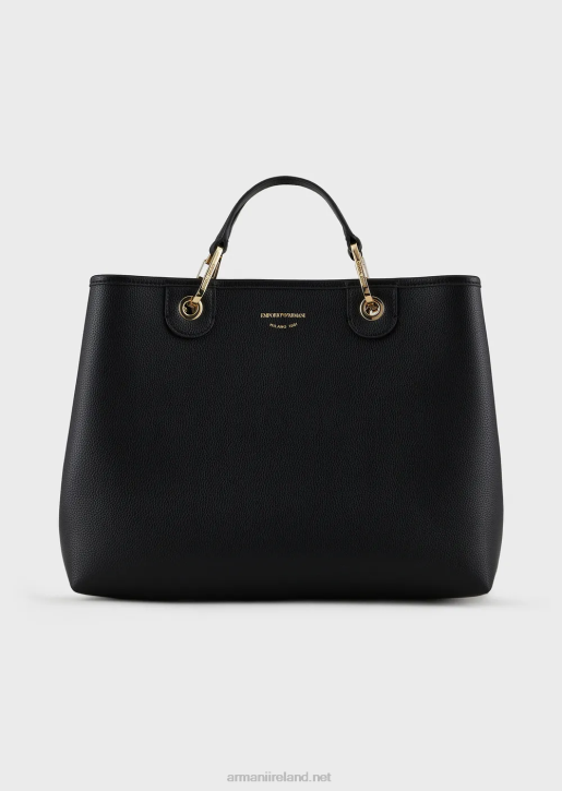 Women 086V672 Medium Myea Shopper Bag With Deer Print Armani Deep Black