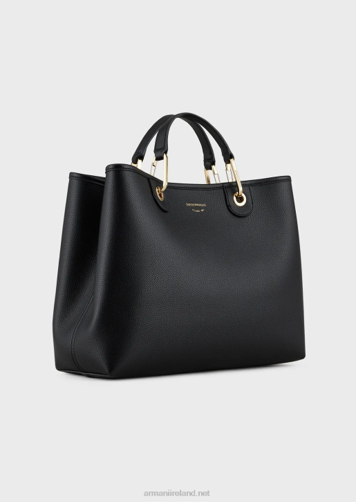 Women 086V672 Medium Myea Shopper Bag With Deer Print Armani Deep Black