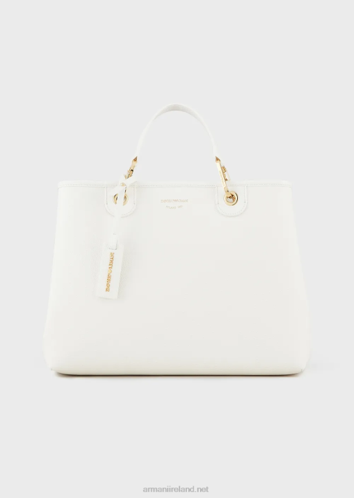 Women 086V674 Medium Myea Shopper Bag With Deer Print Armani White