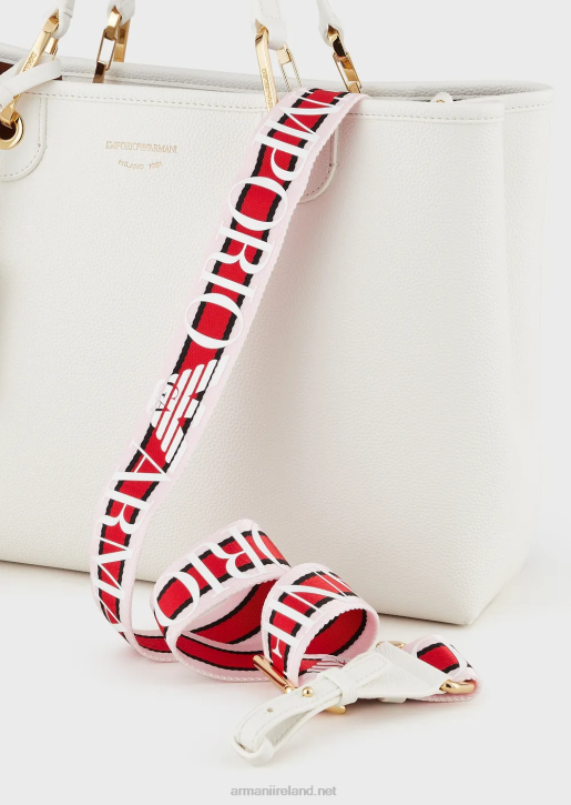 Women 086V674 Medium Myea Shopper Bag With Deer Print Armani White