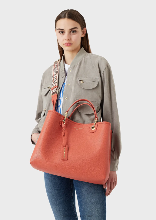 Women 086V676 Medium Myea Shopper Bag With Deer Print Armani Brown