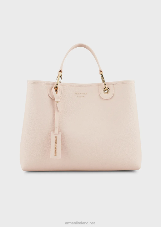 Women 086V677 Medium Myea Shopper Bag With Deer Print Armani Powder Pink