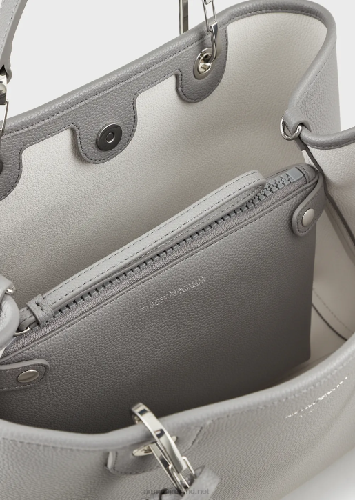 Women 086V679 Medium Myea Shopper Bag With Deer Print Armani Gray