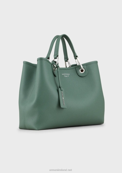 Women 086V681 Medium Myea Shopper Bag With Deer Print Armani Green