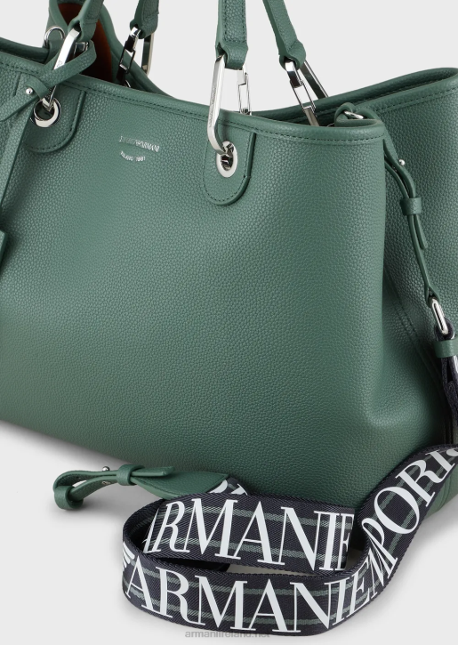Women 086V681 Medium Myea Shopper Bag With Deer Print Armani Green