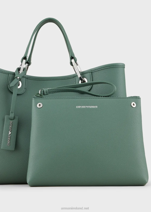 Women 086V681 Medium Myea Shopper Bag With Deer Print Armani Green