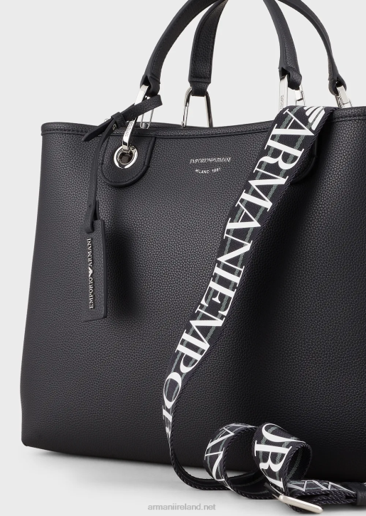 Women 086V683 Medium Myea Shopper Bag With Deer Print Armani Navy Blue