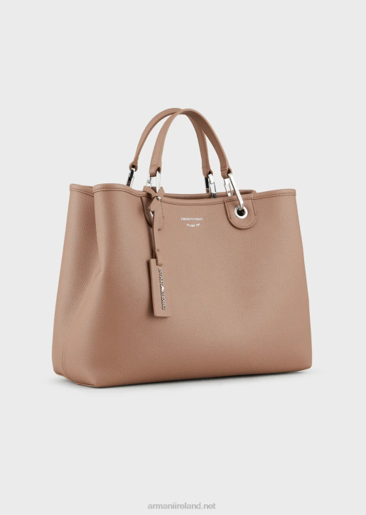 Women 086V684 Medium Myea Shopper Bag With Deer Print Armani Camel