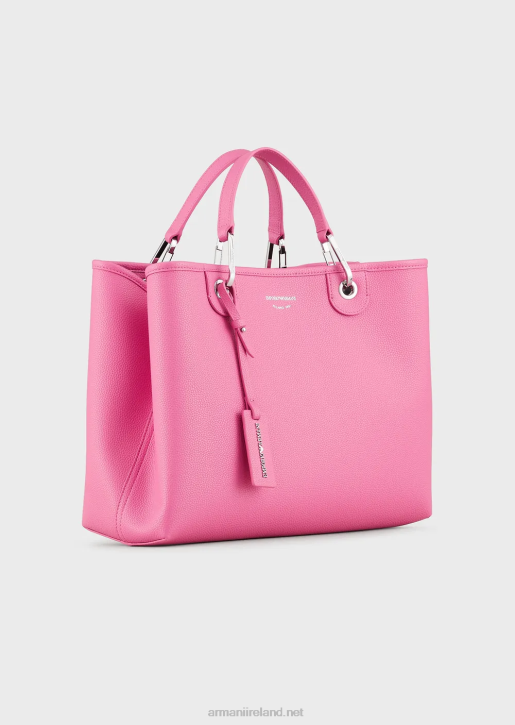 Women 086V685 Medium Myea Shopper Bag With Deer Print Armani Fuchsia