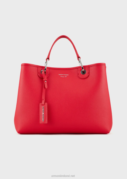 Women 086V687 Medium Myea Shopper Bag With Deer Print Armani Coral