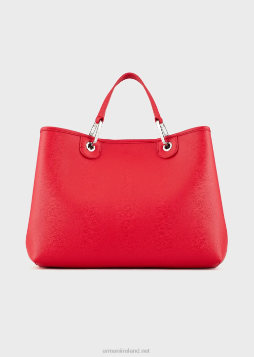 Women 086V687 Medium Myea Shopper Bag With Deer Print Armani Coral