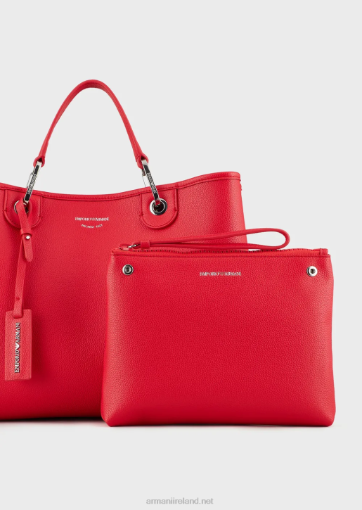 Women 086V687 Medium Myea Shopper Bag With Deer Print Armani Coral