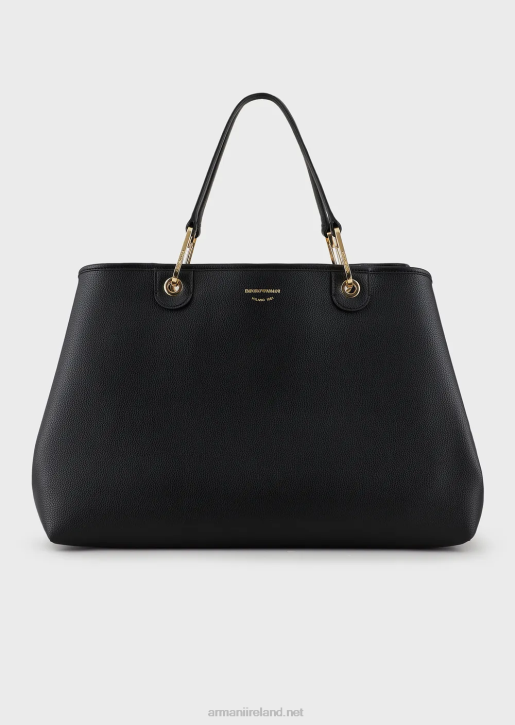 Women 086V688 Large Myea Shopper Bag With Deer Print Armani Black