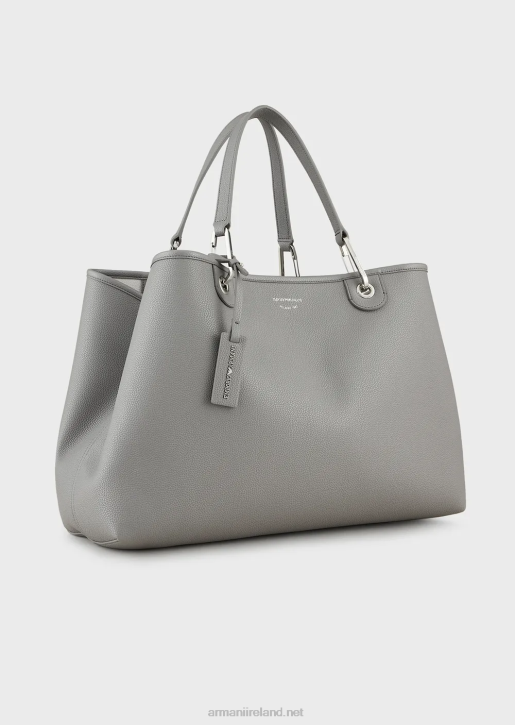 Women 086V690 Large Myea Shopper Bag With Deer Print Armani Gray