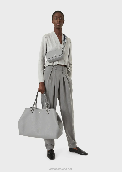 Women 086V690 Large Myea Shopper Bag With Deer Print Armani Gray