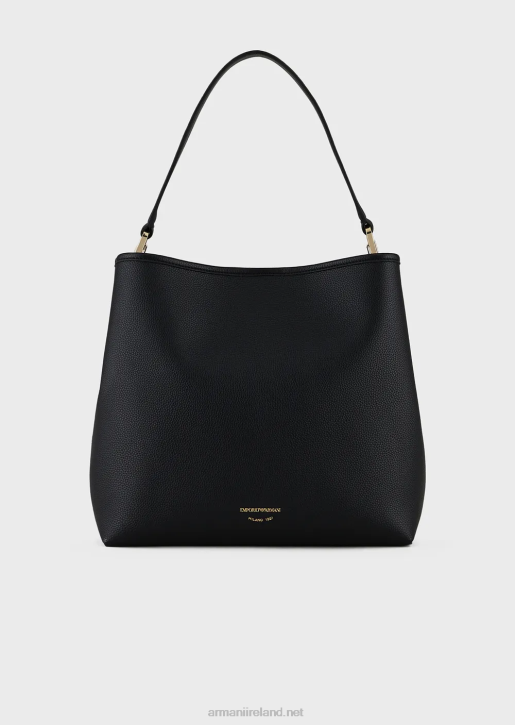 Women 086V696 Myea Shoulder Bag With Deer Print Armani Deep Black