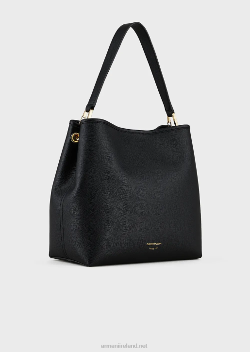 Women 086V696 Myea Shoulder Bag With Deer Print Armani Deep Black