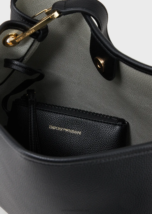 Women 086V696 Myea Shoulder Bag With Deer Print Armani Deep Black