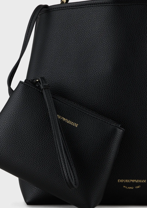 Women 086V696 Myea Shoulder Bag With Deer Print Armani Deep Black