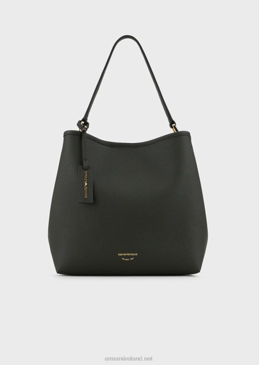 Women 086V697 Myea Shoulder Bag With Deer Print Armani Forest Green