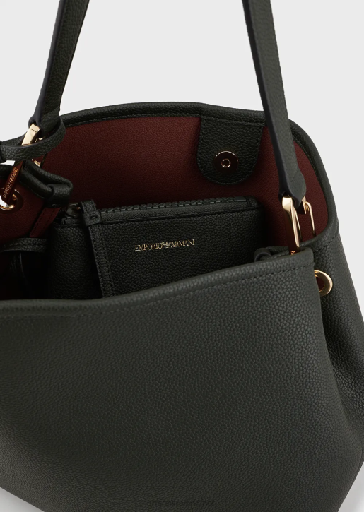 Women 086V697 Myea Shoulder Bag With Deer Print Armani Forest Green