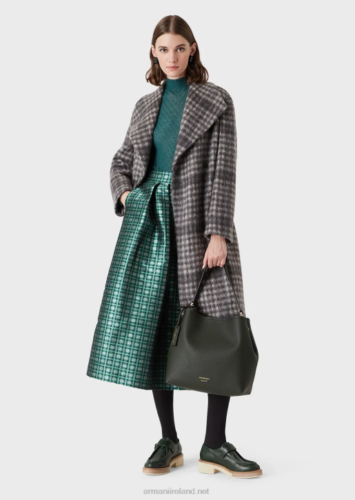 Women 086V697 Myea Shoulder Bag With Deer Print Armani Forest Green