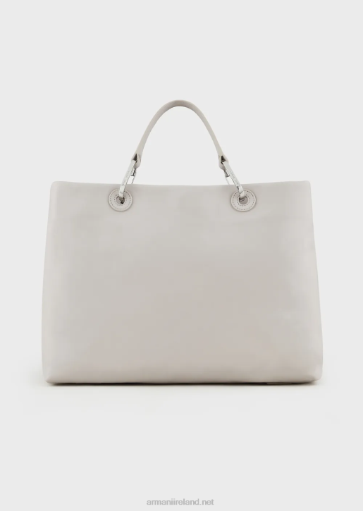 Women 086V715 Medium Myea Shopper Bag In Ecological Leather Armani Ice