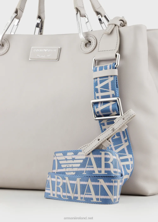 Women 086V715 Medium Myea Shopper Bag In Ecological Leather Armani Ice