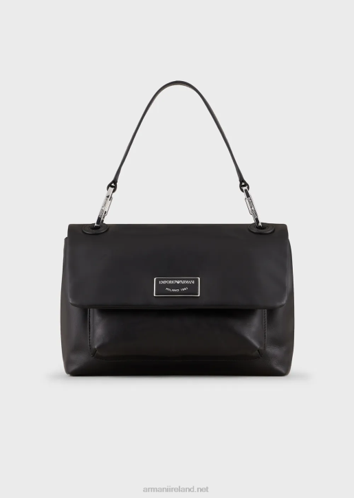 Women 086V717 Myea Bag Ecological-Leather Handbag With Flap Armani Black